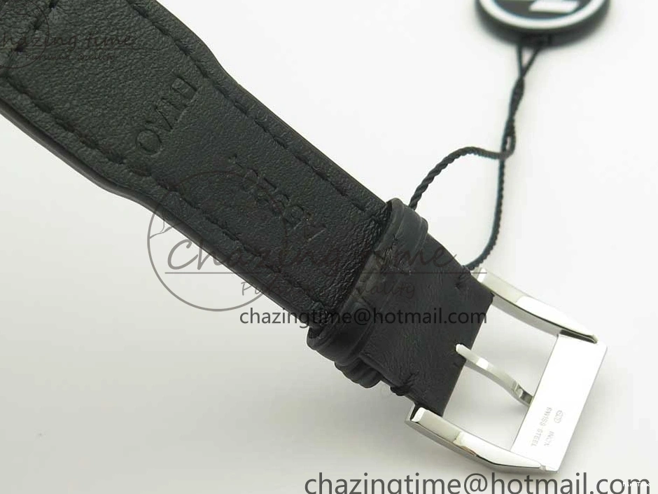 MIROTIME 0213 Pilot Chrono 377725 SS ZF 1:1 Best Edition White Dial on Black Leather Strap A Soft 7183